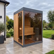 Square Glass Outdoor Sauna photo 1