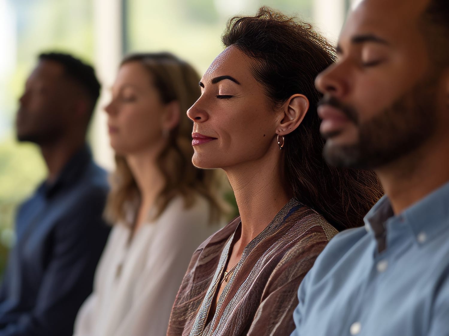 Calm practice space with natural light