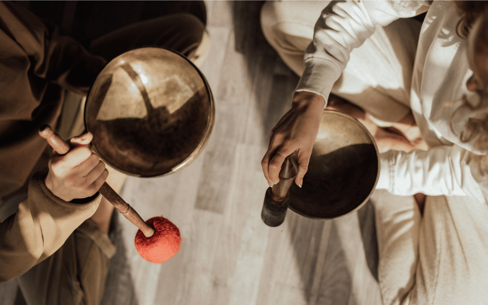 Sound healing therapy with singing bowls