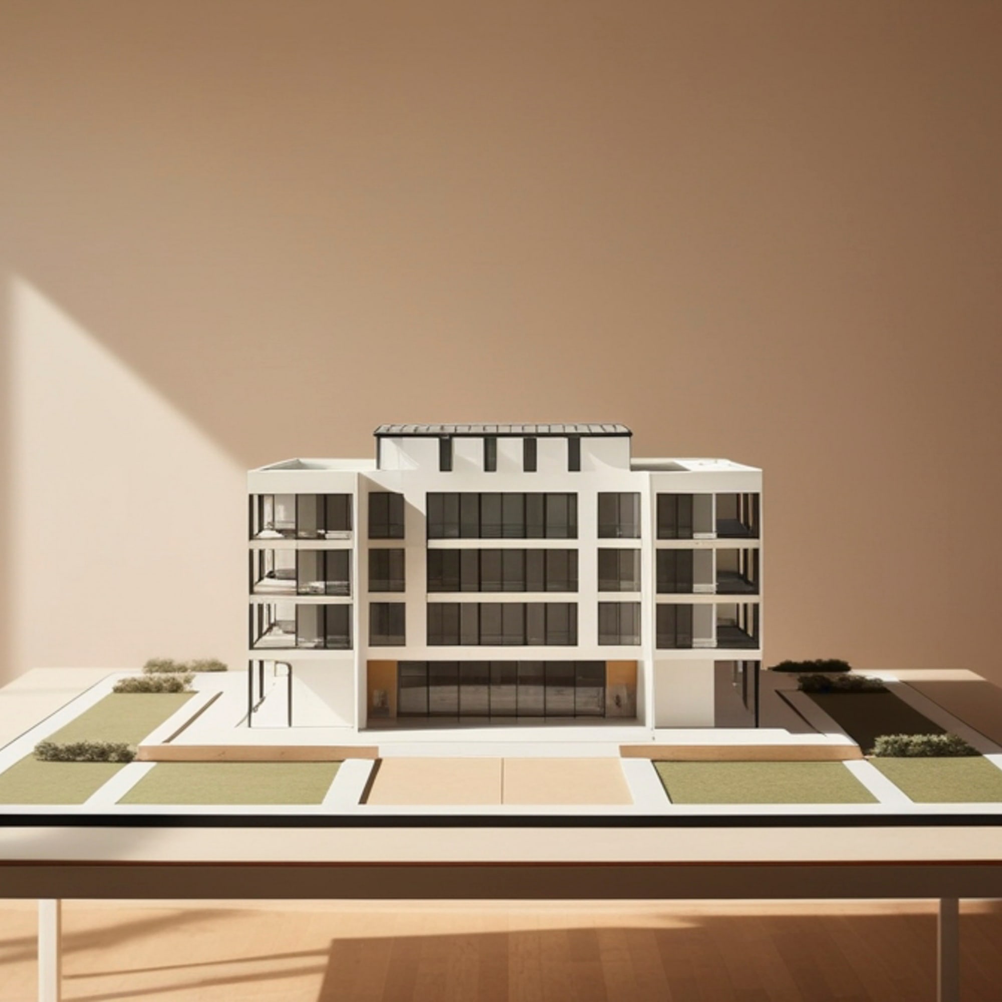Architectural model of eco-village building