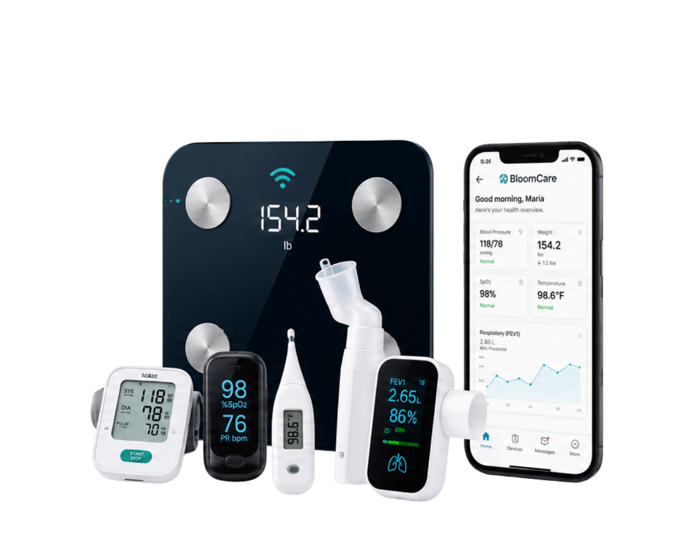 Connected Remote Patient Monitoring devices and mobile application overview