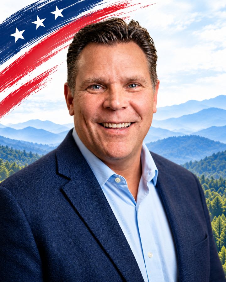 Tim Henderson with a patriotic Appalachian background
